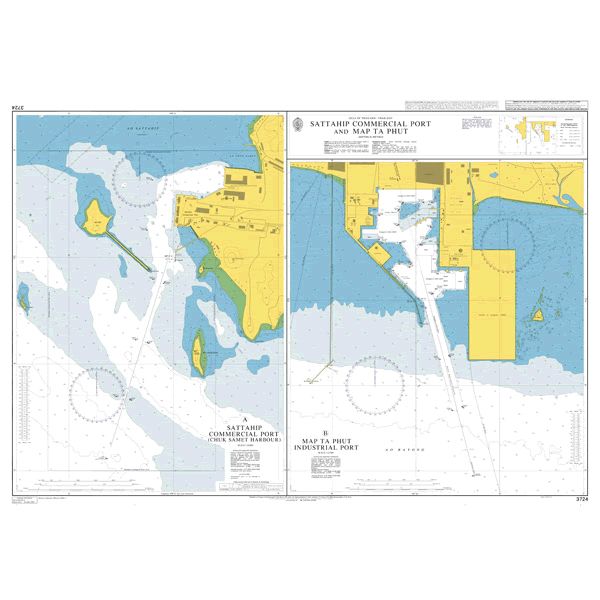 3724 - Gulf of Thailand Sattahip Commercial Port and Map Ta Phut