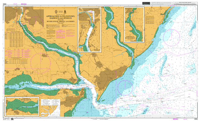 2693 - Approaches to Felixstowe Harwich and Ipswich with the Rivers Stour Orwell and Deben