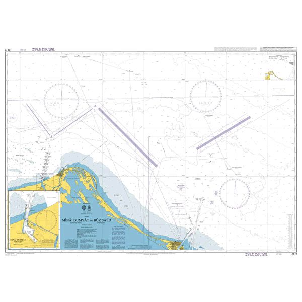 Admiralty Chart 2578 Mediterranean Sea Egypt Mina Dumyat to Bur Said